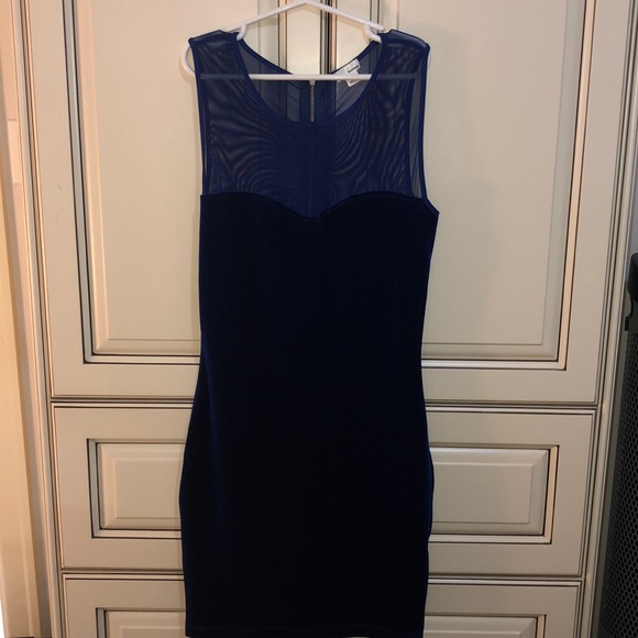 Garage Blue Velvet Dress - Picture 1 of 4
